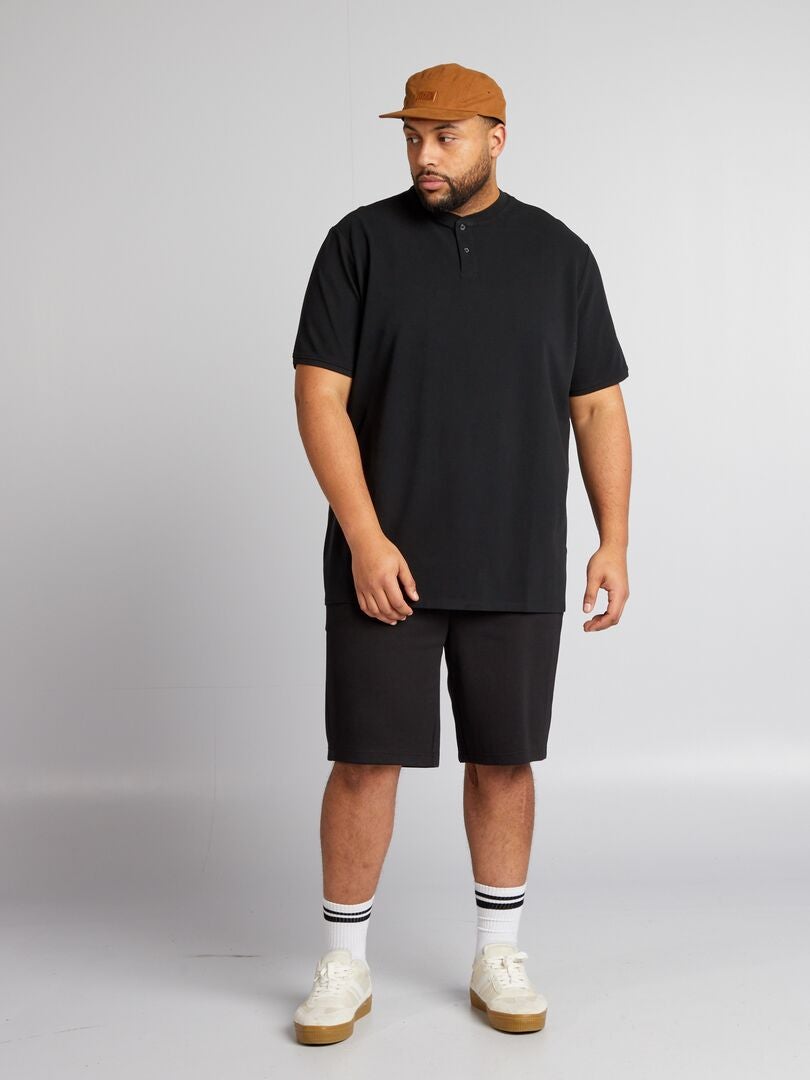 Polo shirt van katoenen piqué - zwart