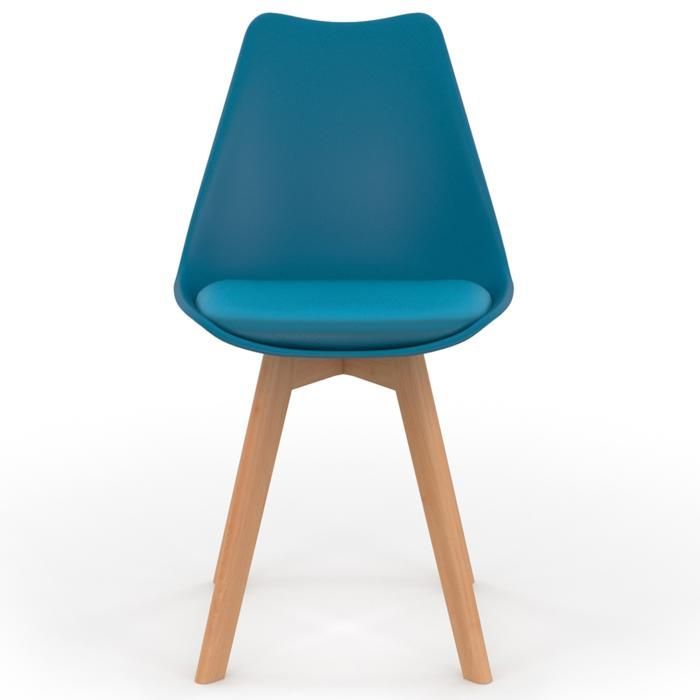 IDMARKET Lot de 4 chaises de salle à manger SARA scandinaves gris foncé, gris clair, blanc et bleu