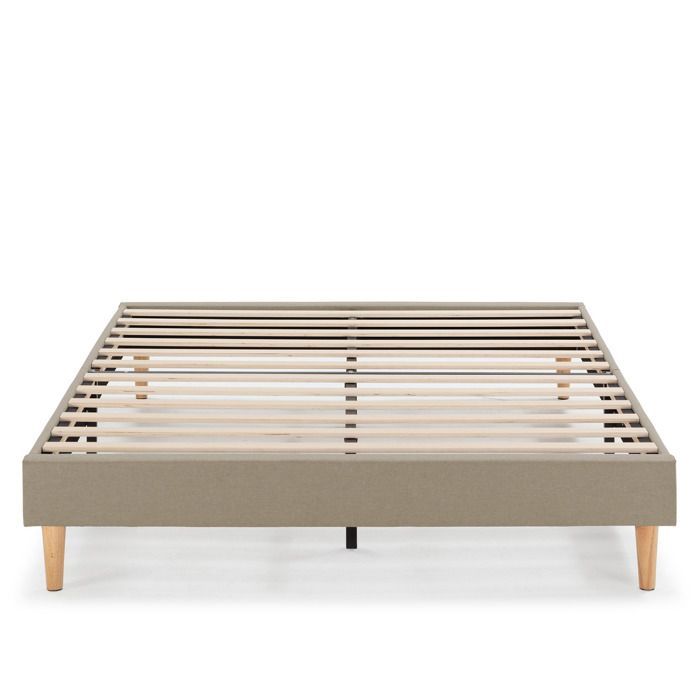 Aura gestoffeerde bedbodem + hoofdbord 140x190 cm Beige, hoogte 30 cm