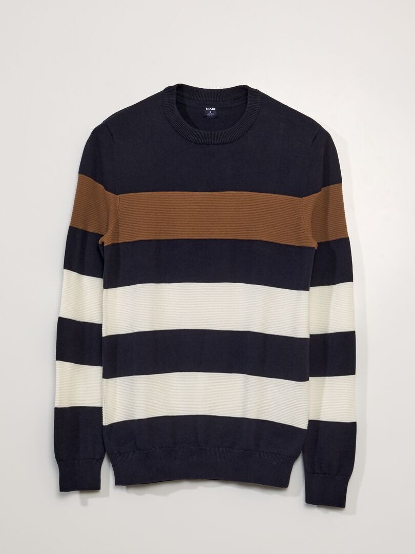 Sweter w paski - NIEBIESKI