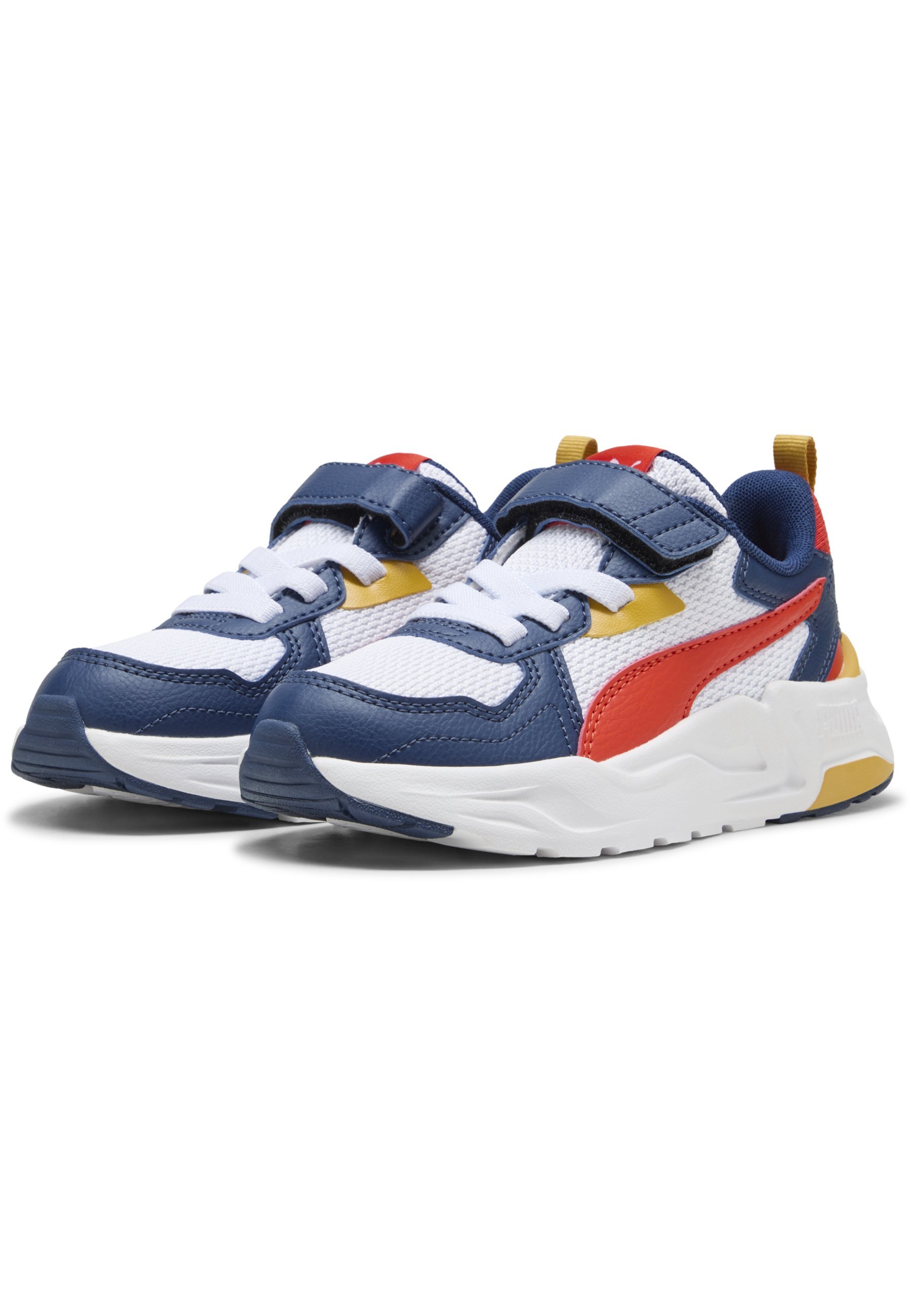 Puma TRINITY LITE - Sneakers - wit felrood Perzisch blauw