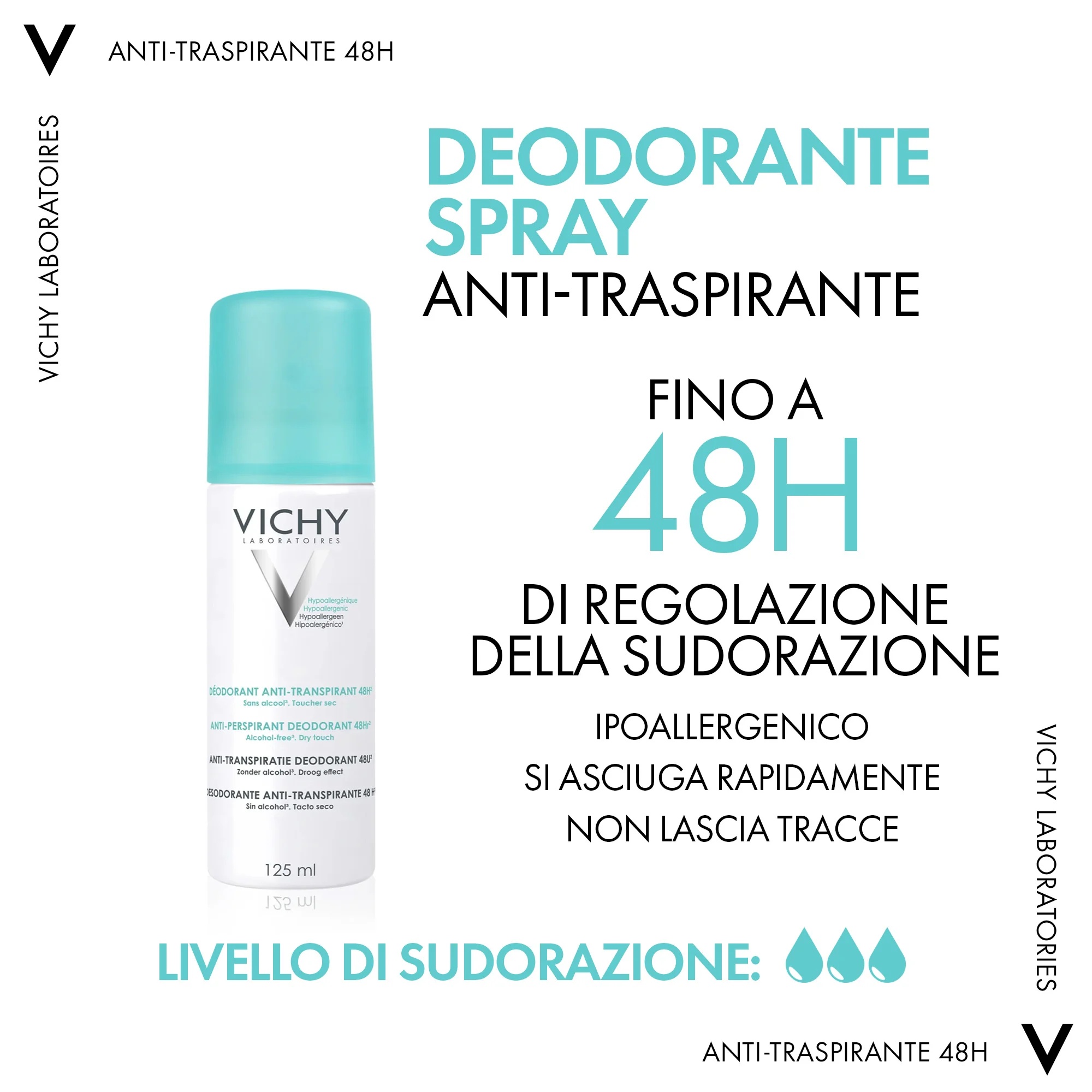 VICHY Vichy deodorant-sprei 125 ml higistamisvastane vahend
