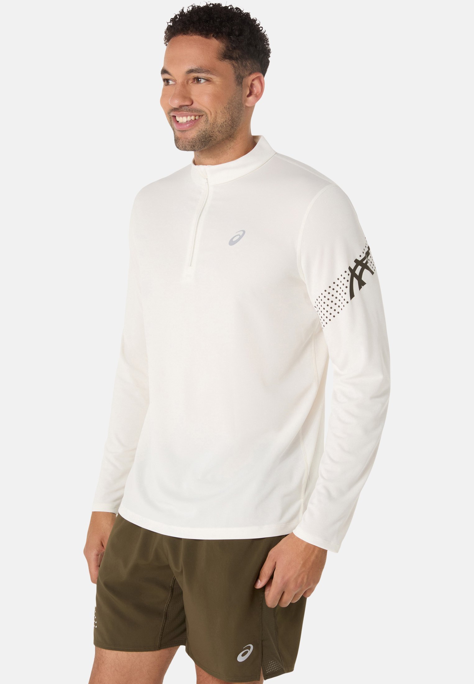 ASICS ICON 1/2 ZIP LS - Športové tričko - krémová