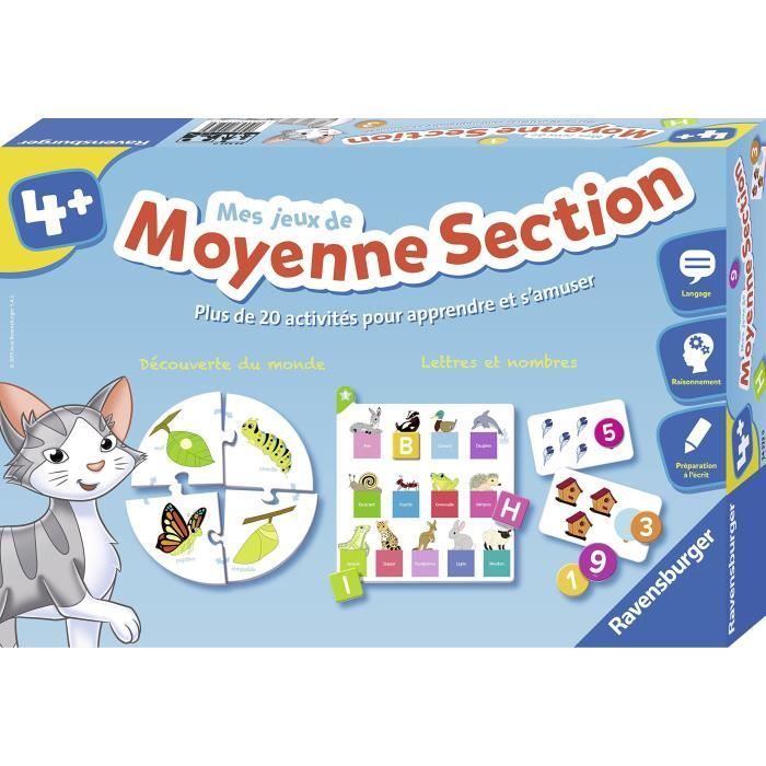 Mis juegos para la sección intermedia - Set educativo completo - 20 actividades, 2.º año del programa preescolar - Ravensburger - A partir de 4 años