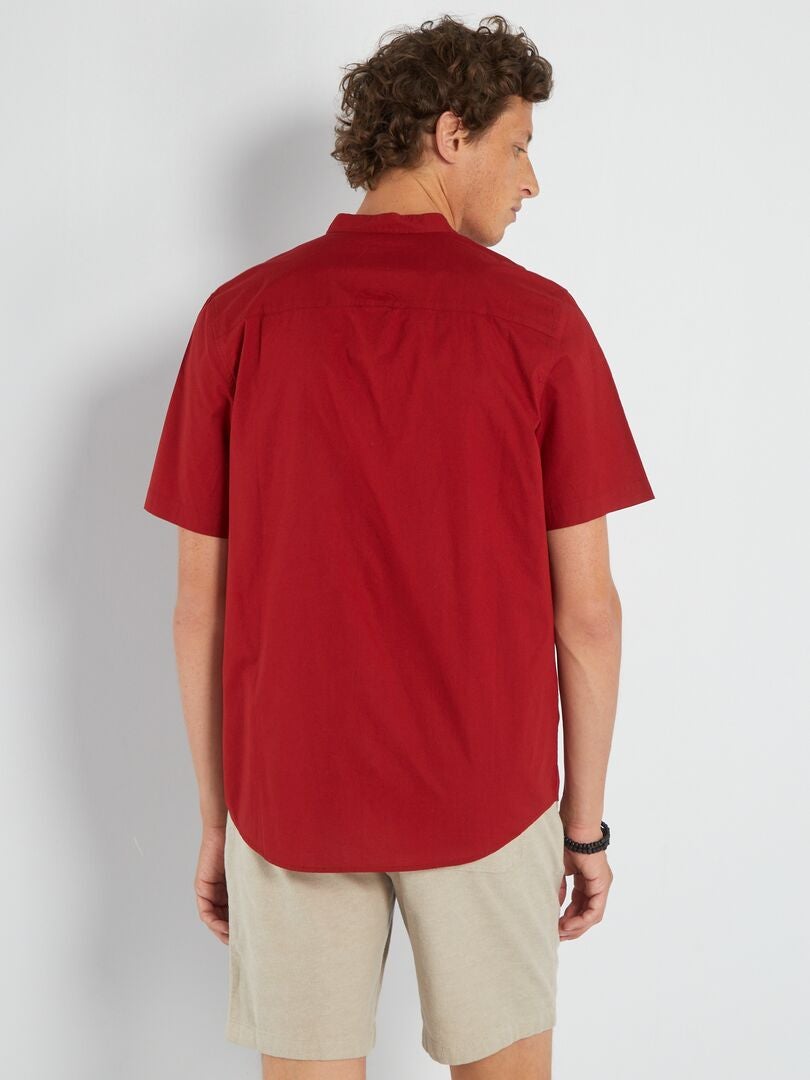 Overhemd met opstaande kraag - ROOD
