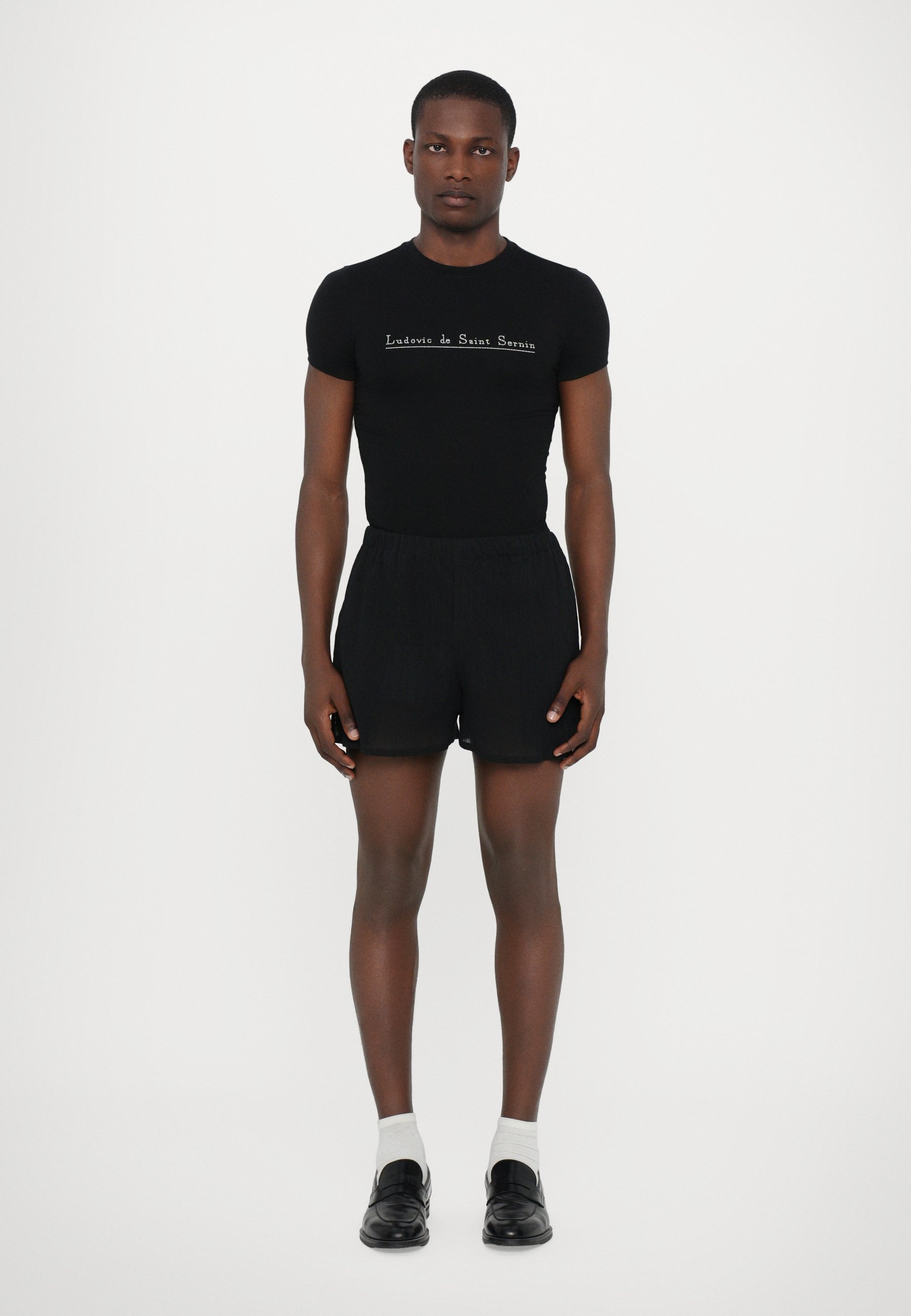 Ludovic de Saint Sernin SIMPLE SHORT SLEEVES STUD LOGO UNISEX - Koszulka z nadrukiem - czarna