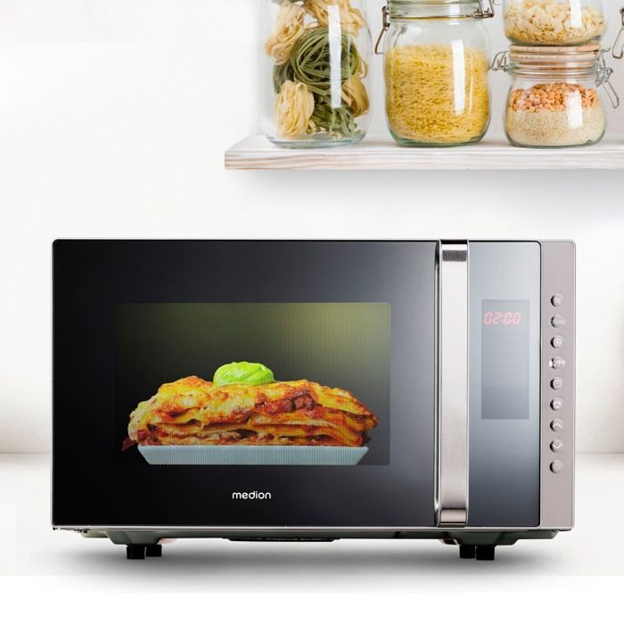 MEDION MD17495 Combimagnetron - 23 liter - 800W - 1200W Grill - Vrijstaand - Zilver