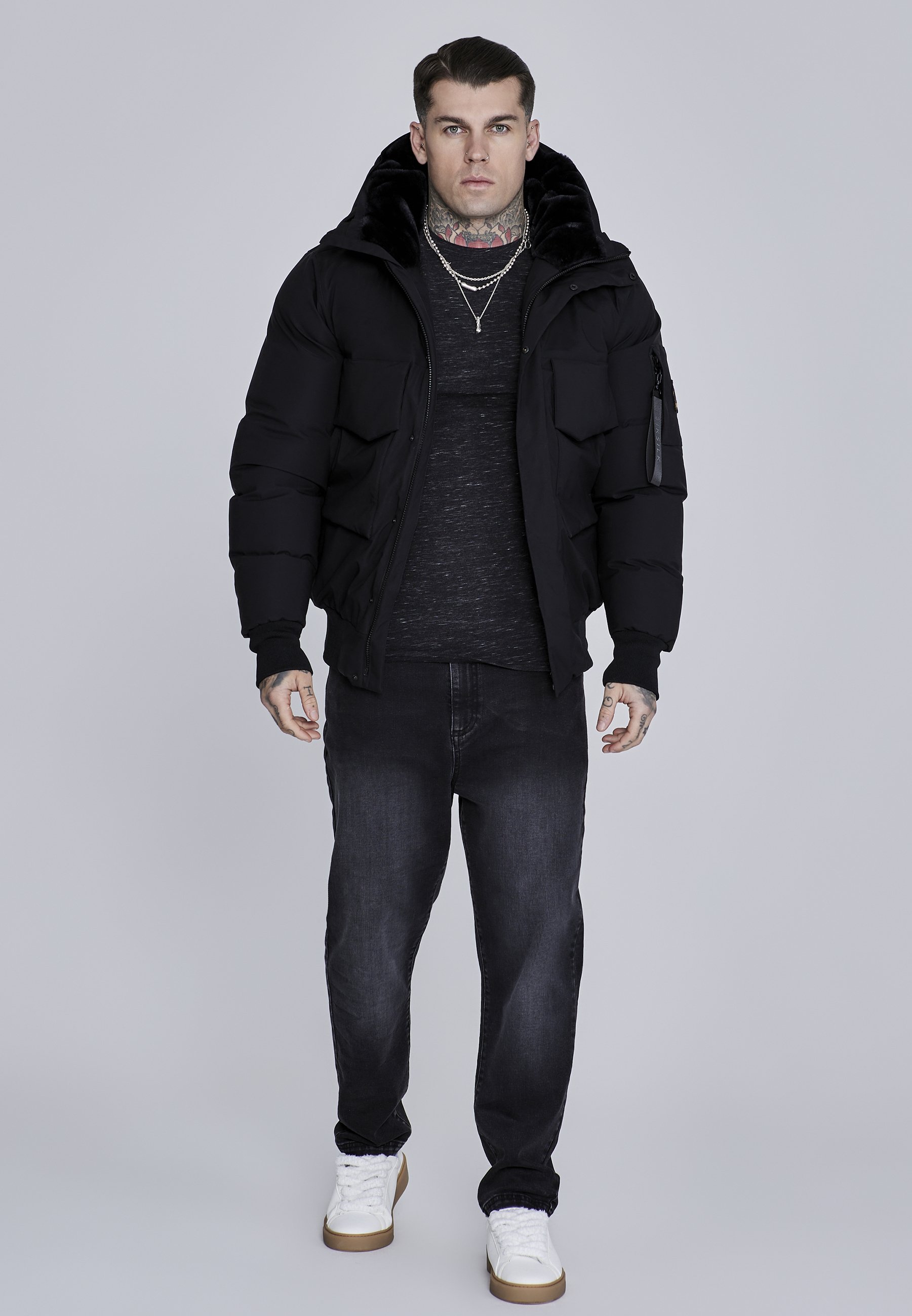 SIKSILK winterjas - zwart