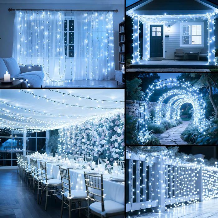 Guirlande Lumineuse Noël Extérieur 30m 300 LEDs 8 Modes  - Décoration Extérieure pour Grands Espaces et Jardins-SANYU