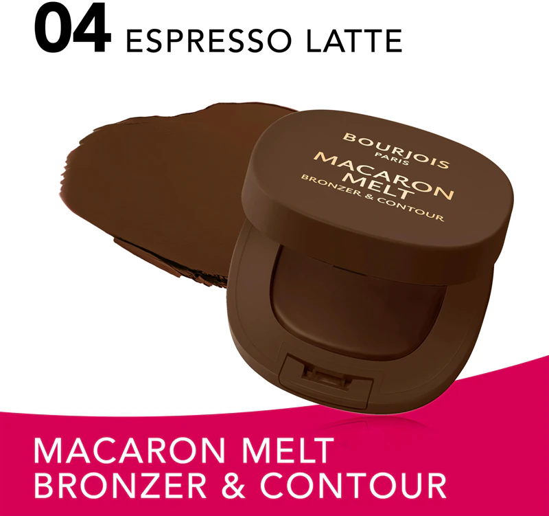Bourjois Macaron Melt Bronzer & Contour 2 em 1: pó bronzeador e para contorno.