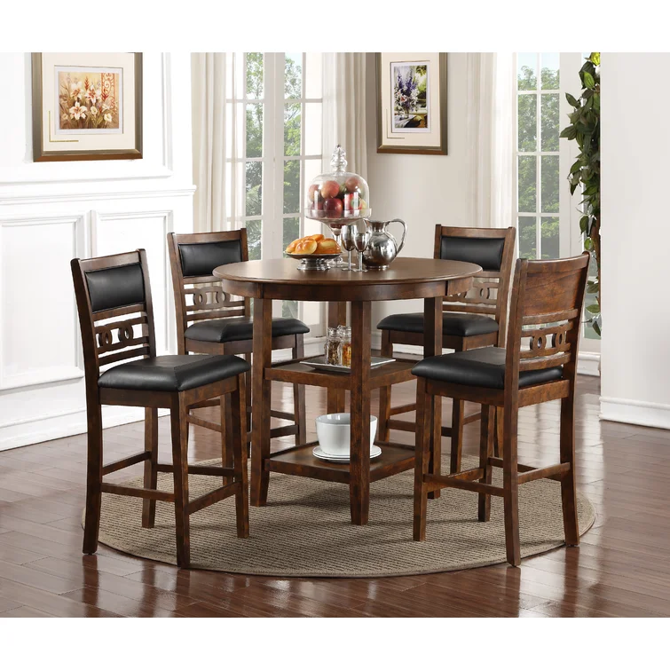 Rundes Esszimmer-Set aus Massivholz