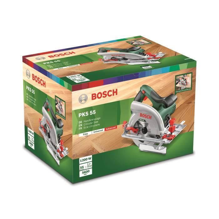 BOSCH PKS 55A 1200W cirkelzaag, 160 mm + stofopvangbak - 0603501000
