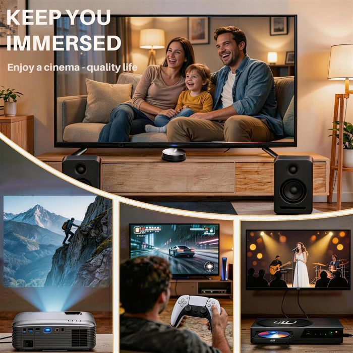 PLATIN Home Cinema System, 5.1 Stereo Surround Sound, Dolby Sound, App Control, WISA Certified, Black