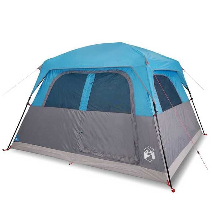 Tienda de campaña familiar vidaXL para 6 personas, color azul, impermeable, para jardín, exterior y camping, 94546