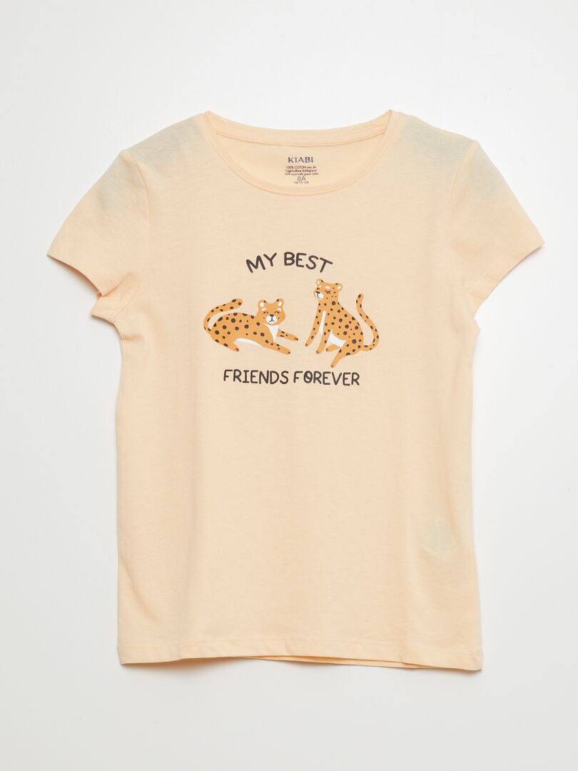 Set van 3 bedrukte T-shirts - BEIGE