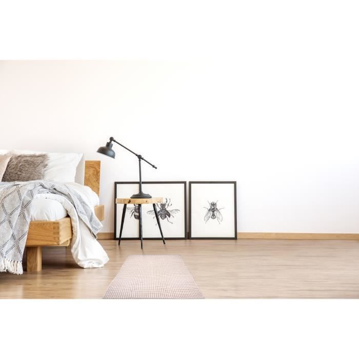 JHANG Tapis contemporain - 50x70 cm - Naturel - Tissage artisanal