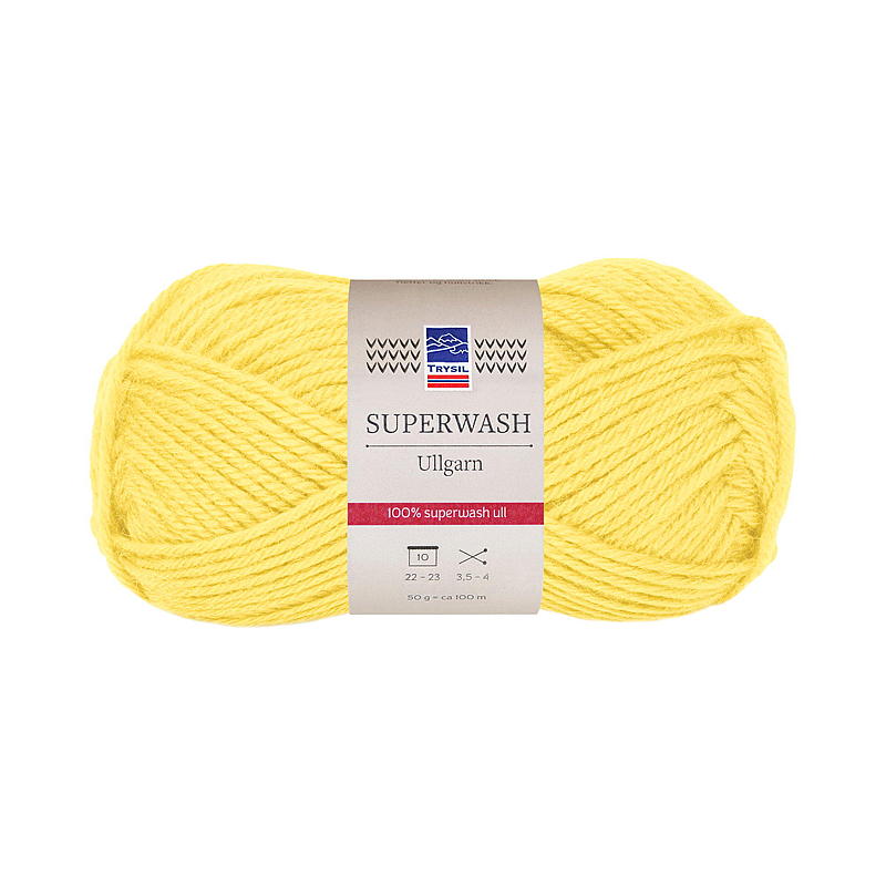 Superwash ullgarn gult