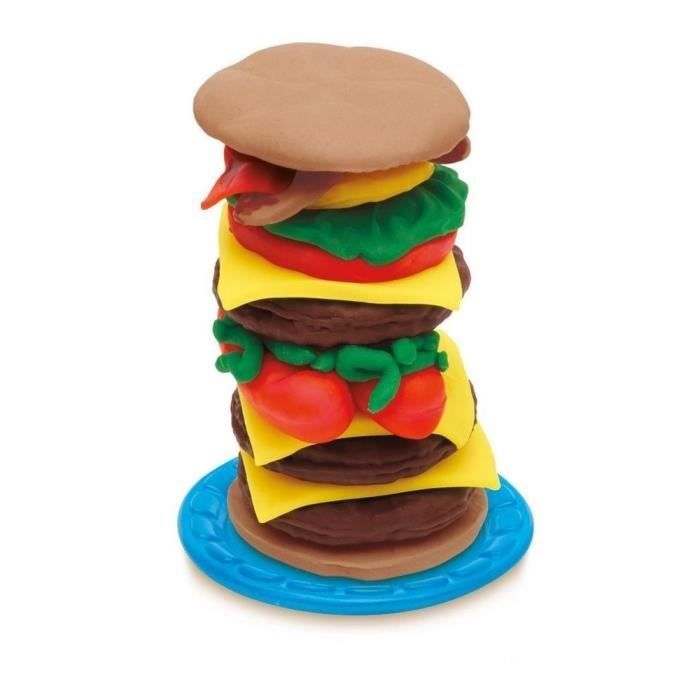 Play-Doh Burger Party, Set di plastilina Play-Doh per creare hamburger e hot dog, Età 3+