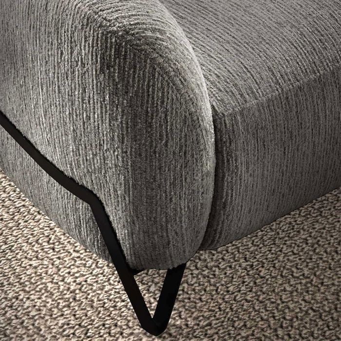 Canapé relax électrique 3 places tissu polyester gris - AMSTEN