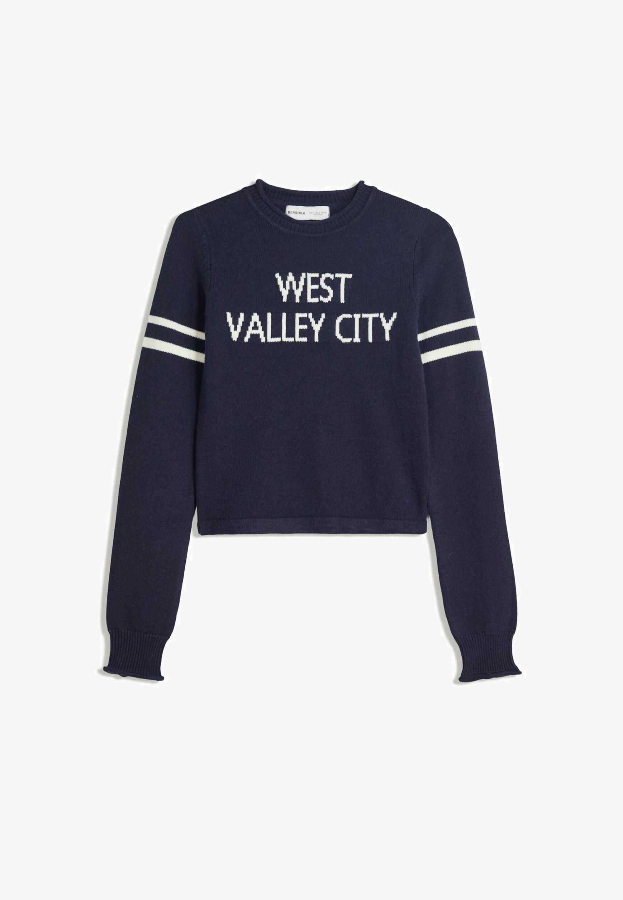 Sweat-shirt imprimé Bershka - bleu foncé