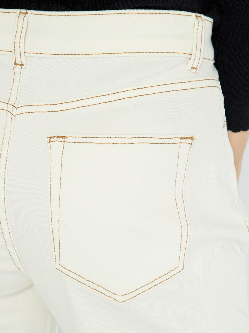 Zeer hooggetailleerde mom jeans - Maat 32 - WIT