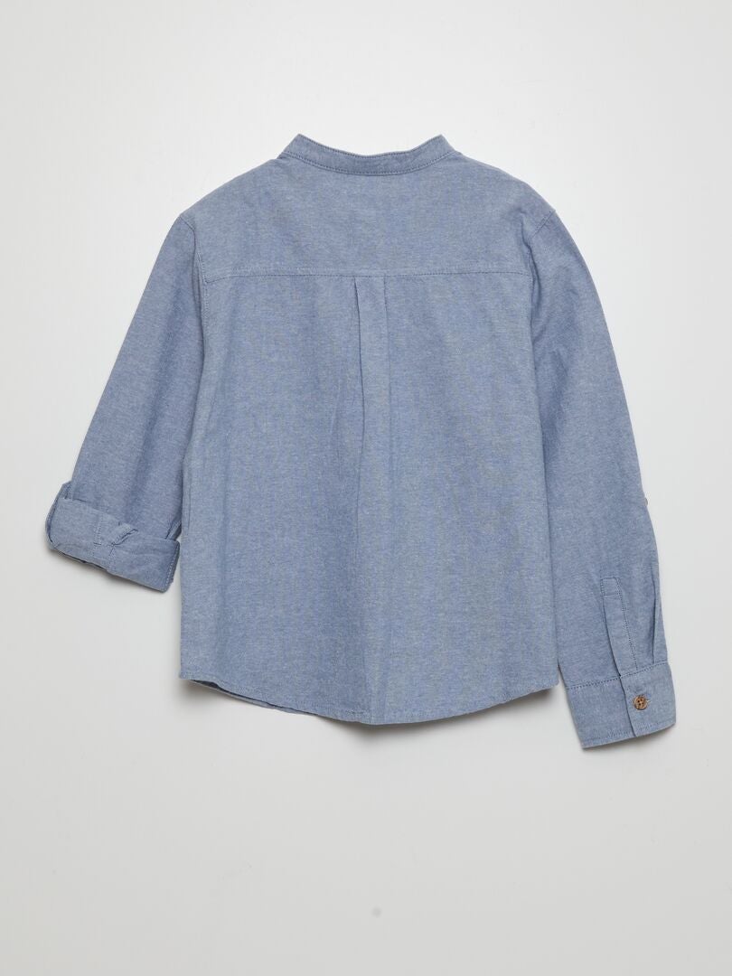 Camisa con cuello mandarín - AZUL