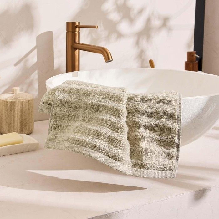 Asciugamano da bagno - Morbidezza all'interno - MAYA - Cotone - 30 x 50 cm - Tortora