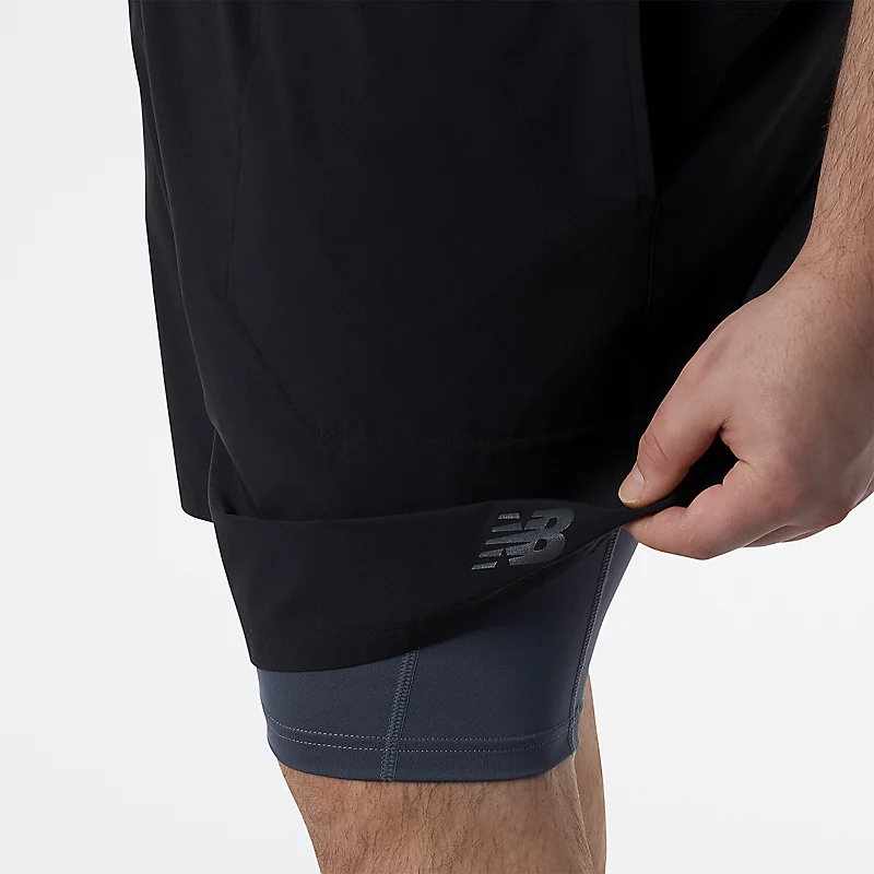 RWTech 7-inch 2-in-1 shorts voor heren – zwart