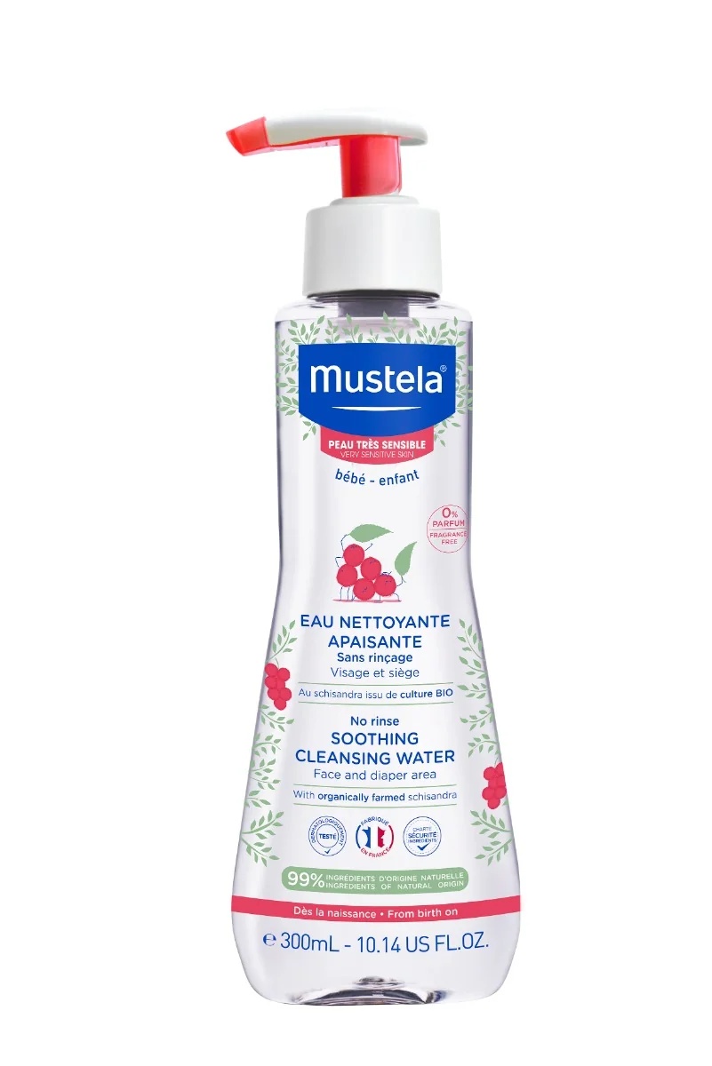 MUSTELA Mustela nomierinošais tīrīšanas šķidrums bez skalošanas 300 ml ar organisko šizandru