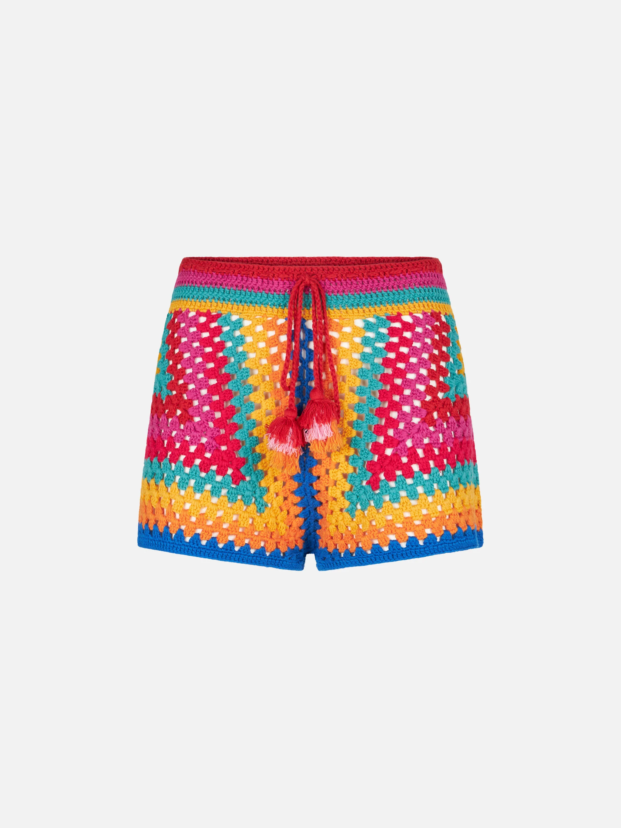 Veelkleurige gehaakte shorts