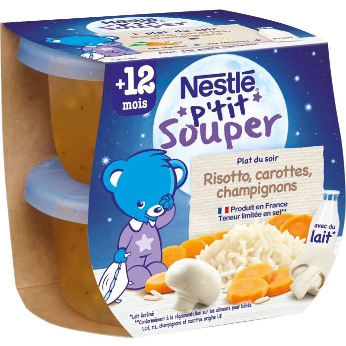 NESTLÉ Ptit Souper Risotto ai funghi con latte - 2 x 200 g - Dai 12 mesi