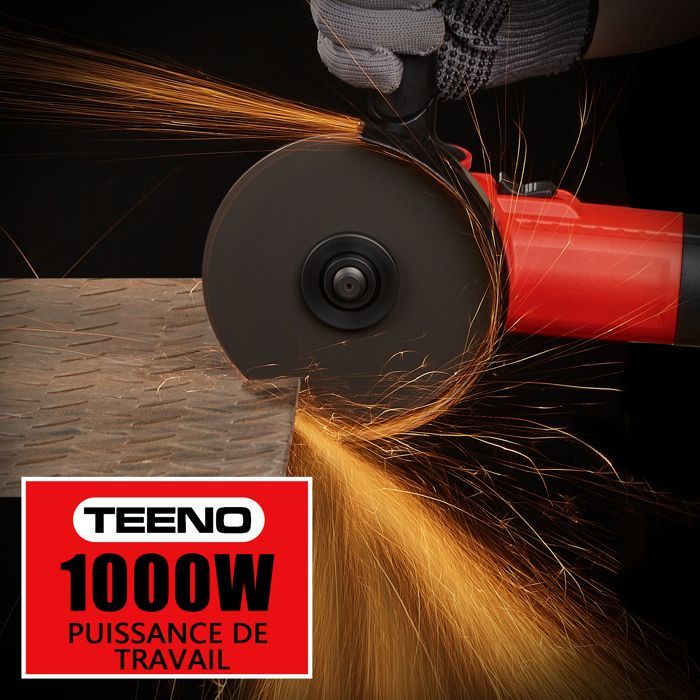 Angle grinder - TEENO - 1000W - 125 mm - 2000-12000 rpm - Corded