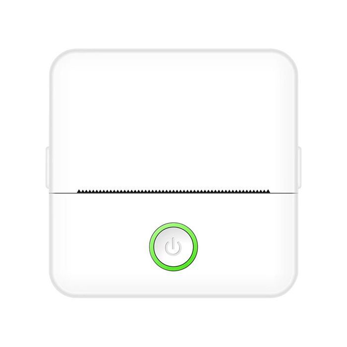 Mini impresora fotográfica portátil inalámbrica Bluetooth, compatible con smartphones, kit completo con pegatinas de papel de colores, blanca.