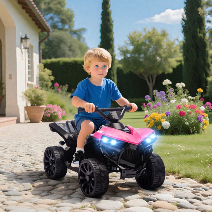 Quad elettrico per bambini - AIYAPLAY - 6V - musica e fari a LED - per bambini dai 37 ai 72 mesi - metallo e PP - 70 x 42 x 45 cm - rosa