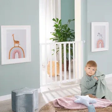 Barrière de sécurité bébé - ROBA - Pour porte et escalier - De 62 à 105 cm - Blanc