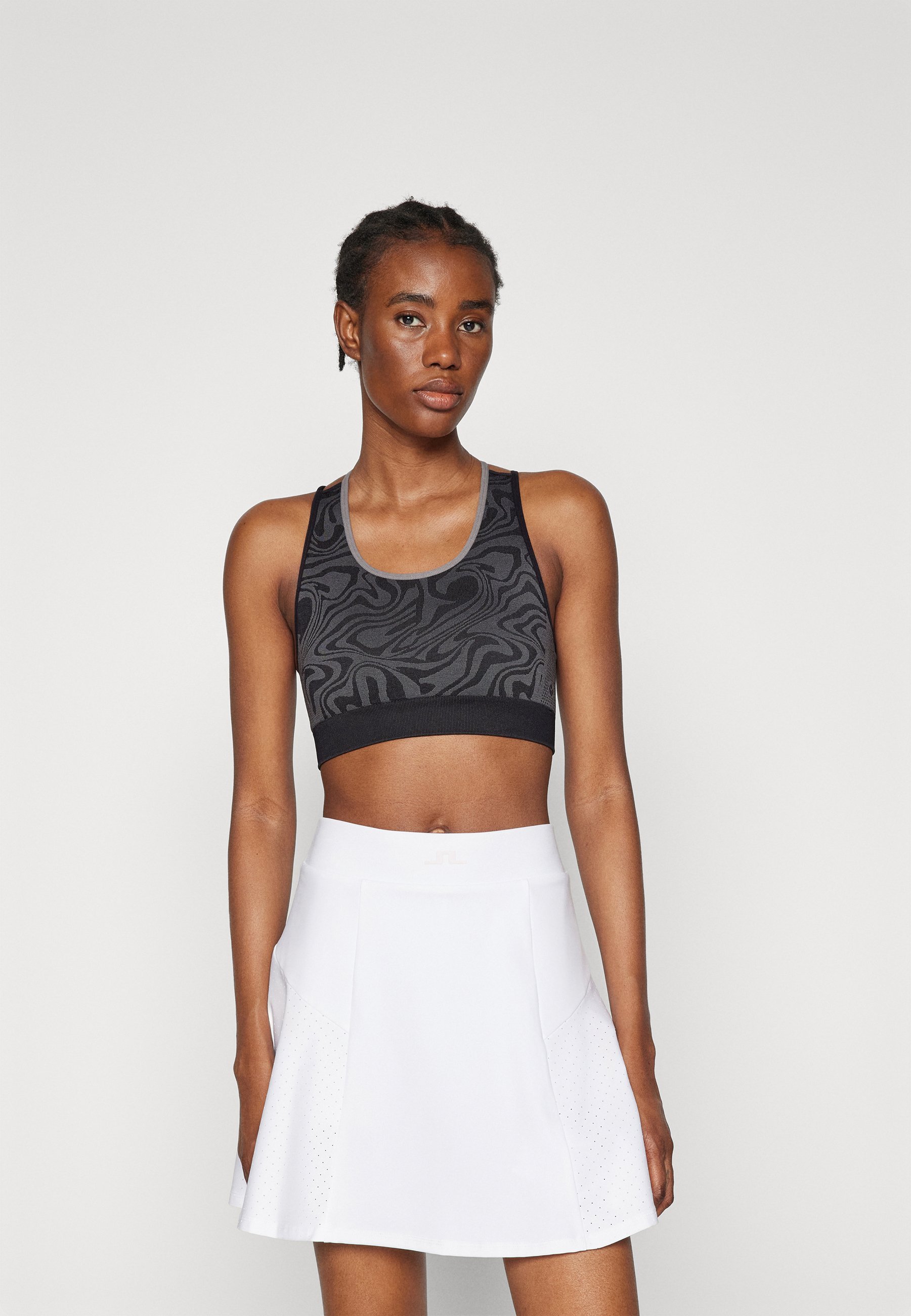 Even&Odd active MEDIUM SUPPORT SPORTS BRA WITH SPAGHETTI CROSS BACK STRAPS - Topp - mørkegrå