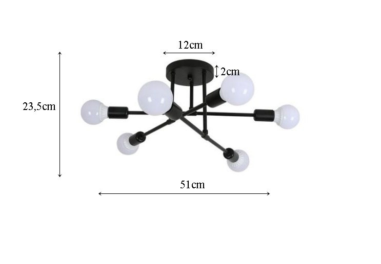 Lampa sufitowa metalowa loft v