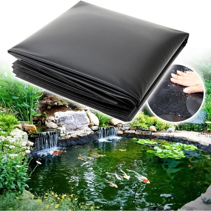 Revestimiento impermeable para estanques - 2x2 m - Revestimiento flexible para estanques, fuentes y jardines acuáticos - Negro - 0,2 mm