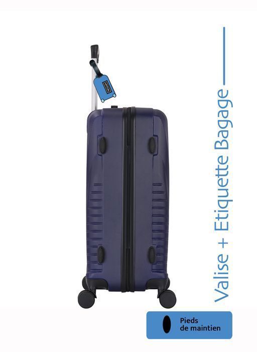Freeway Blue 55cm harde ABS handbagagekoffer + gratis bagagelabel - 4 x 360° wielen - 2,5 kg - 39L - ADC