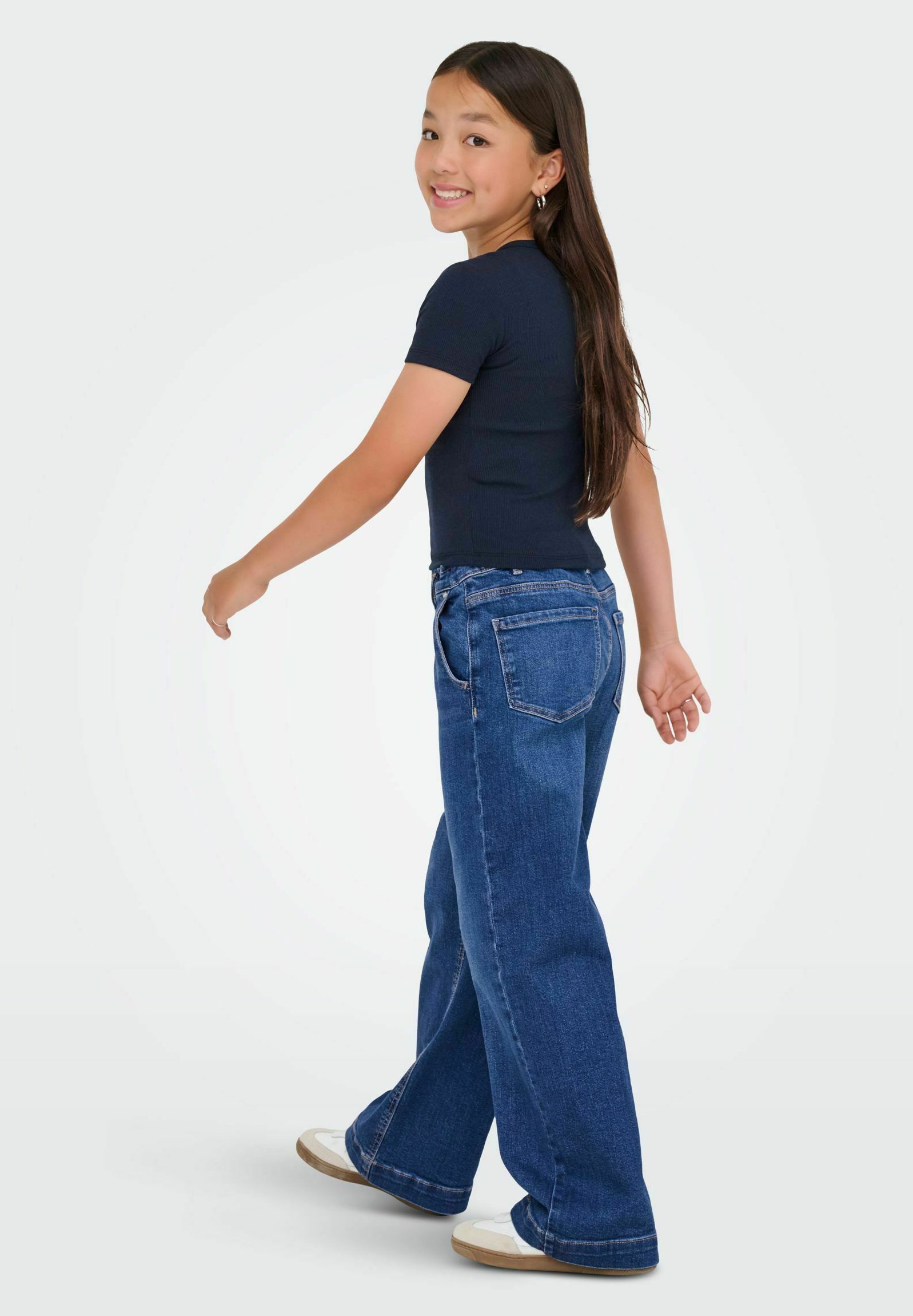 ONLY GIRLS WIDE - Calça jeans flare - jeans azul claro/médio