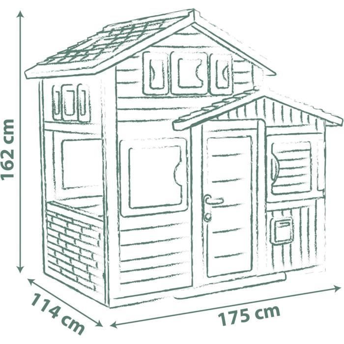 Smoby Life - Maison Friends House Evo - Moderne et spacieuse - Portillon - Boite aux Lettres - Dès 3 ans