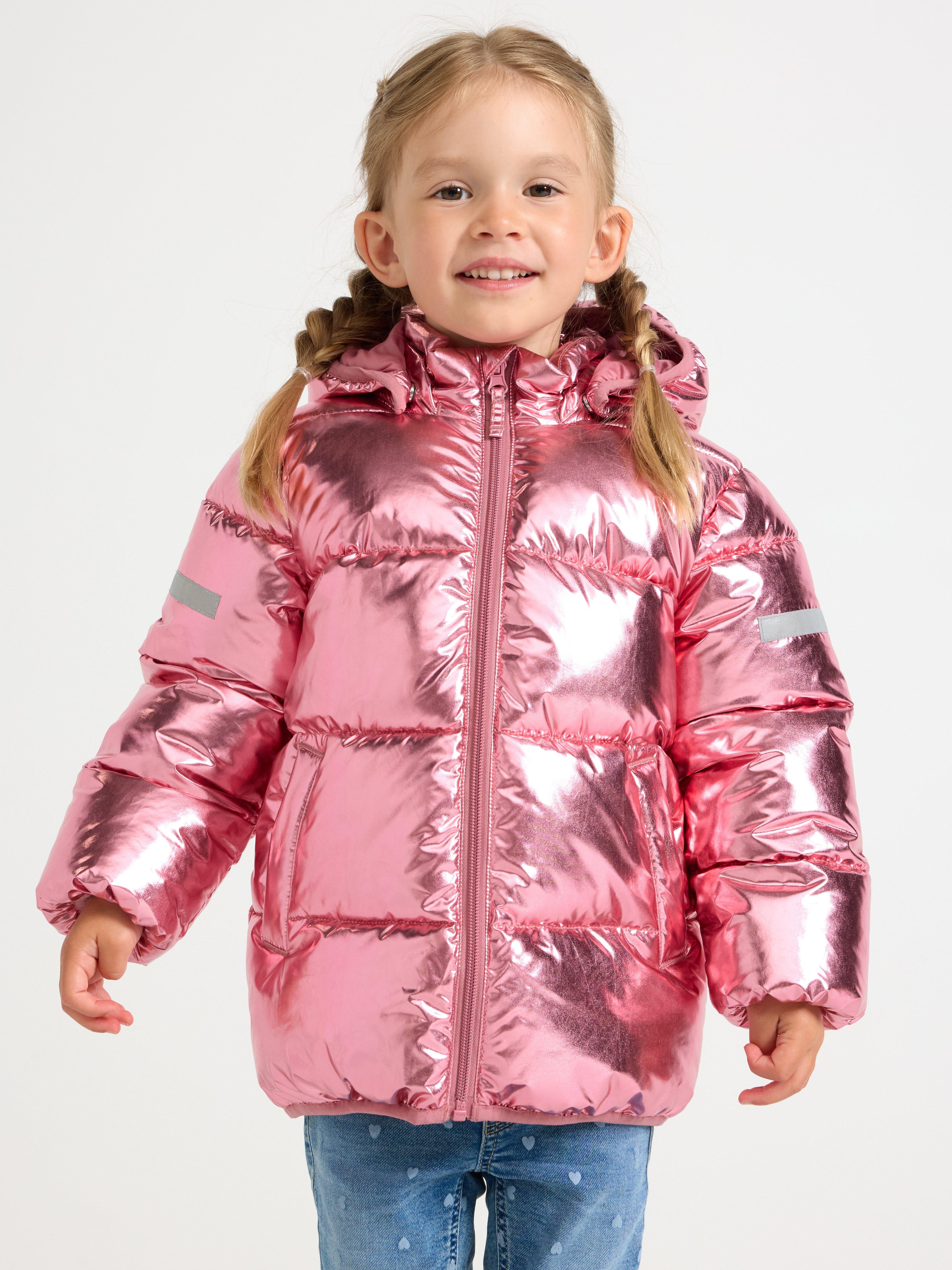 Glansig vadderad jacka Dusty Pink