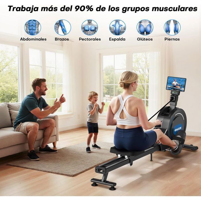 Vogatore magnetico DMASUN per uso domestico - 16 livelli di resistenza - Capacità 160 kg - Forte resistenza magnetica