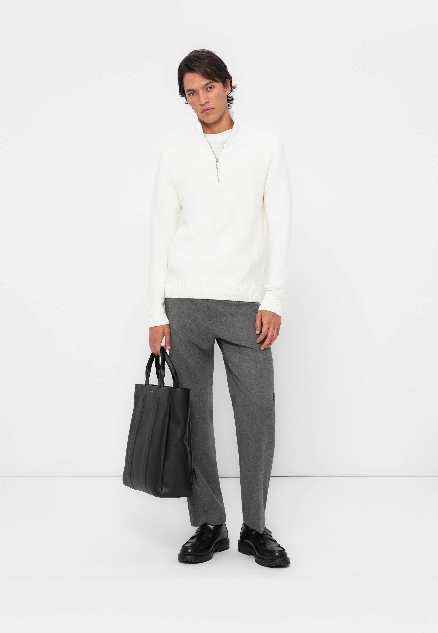 Pull Selected Homme SLHAXEL HALF ZIP - Aigrette