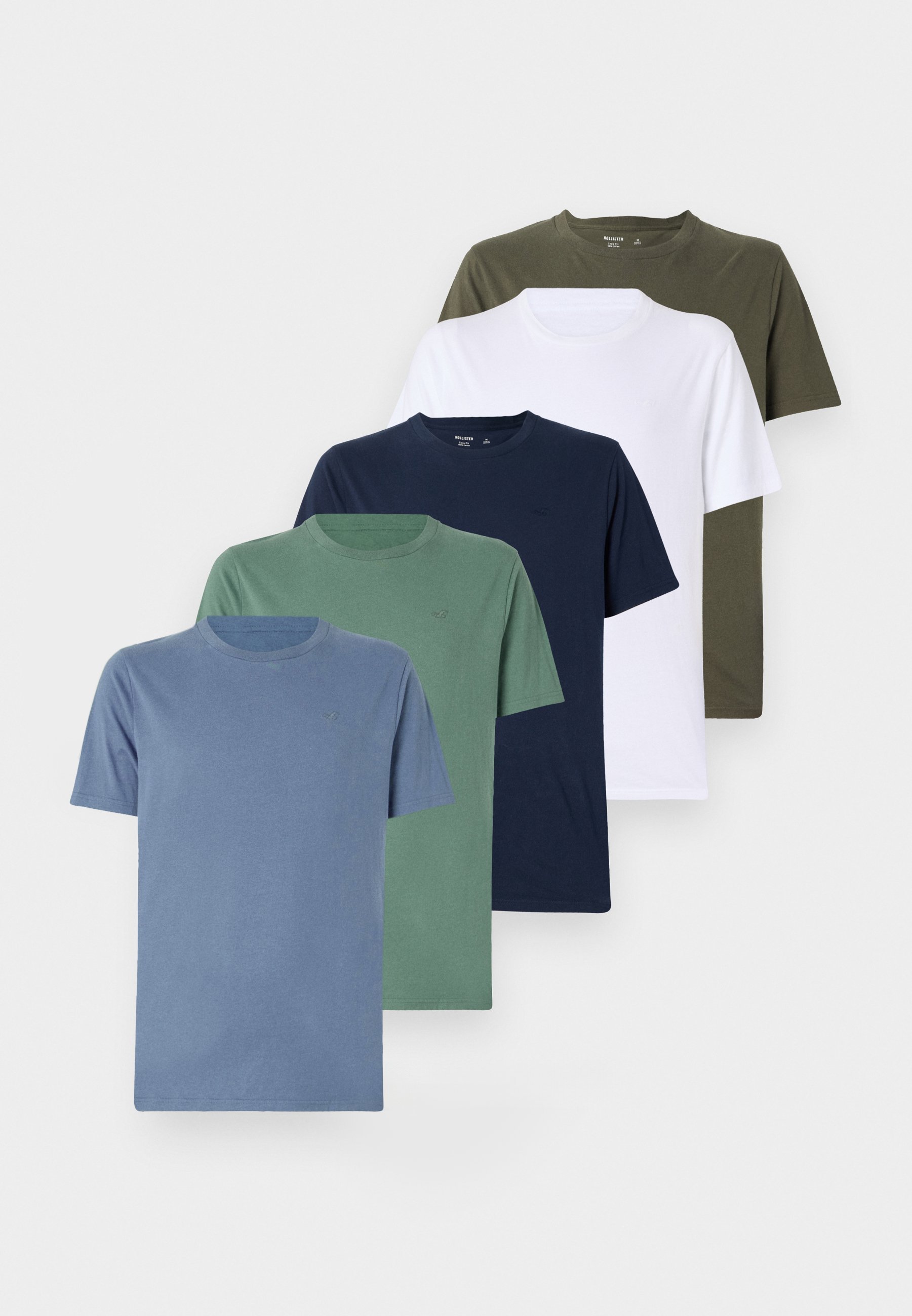Hollister Co. ICON COOL 5er-Pack – Basic-T-Shirt – grün/blau/weiß/khaki/hellblau