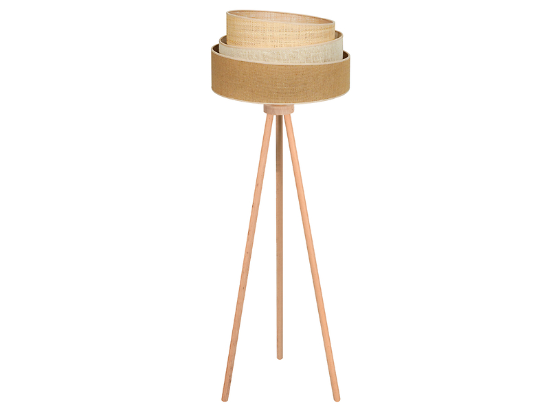 Lampa podłogowa Yute Trio tkaninowa beżowa