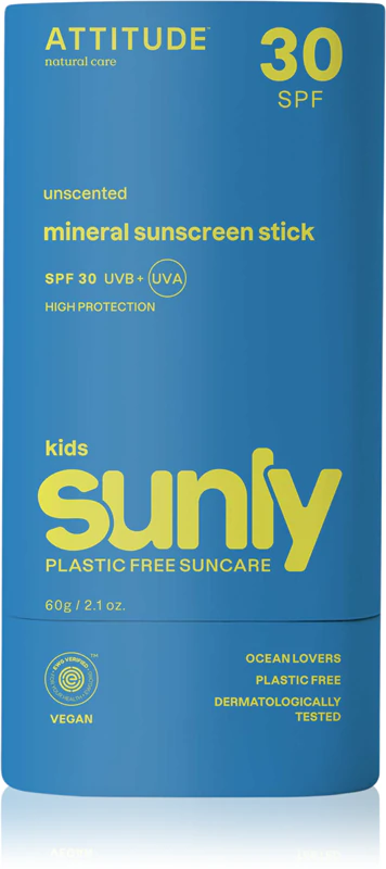 Minerálna opaľovacia tyčinka Attitude Sunly Kids Sunscreen Stick
