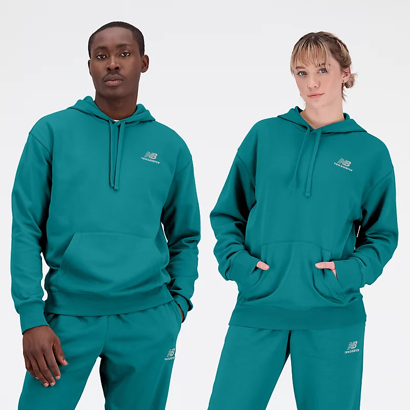 Bluzy z kapturem z dzianiny frotte unisex – VINTAGE TEAL