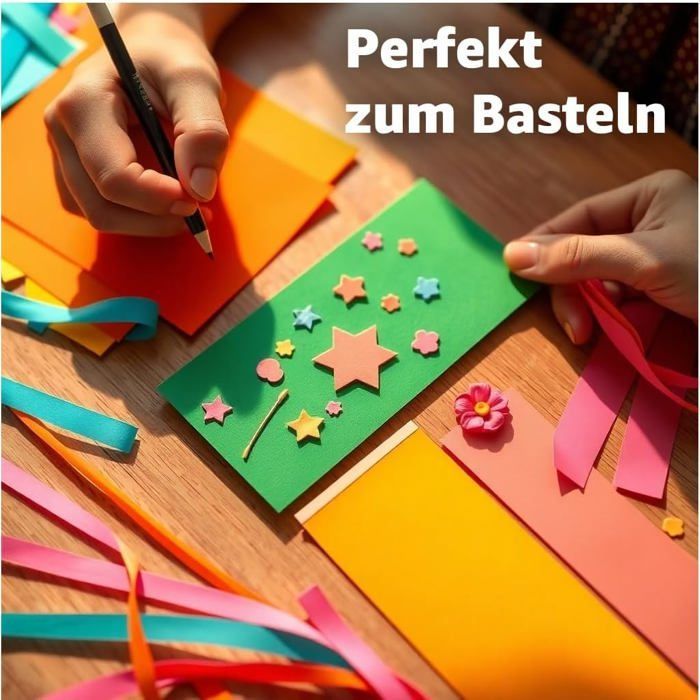 50x Papier cartonné couleur 220 g/m² - papier bricolage & papier couleur - pour imprimante et loisirs créatifs