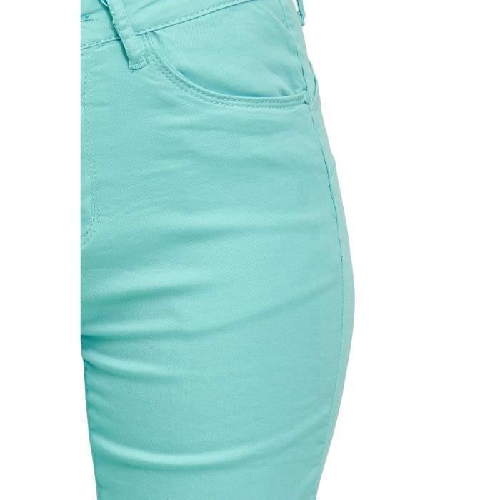 Pantalones vaqueros de mujer - SULLIVAN - Corte ajustado - Cintura alta - Algodón/Lycra - Azul